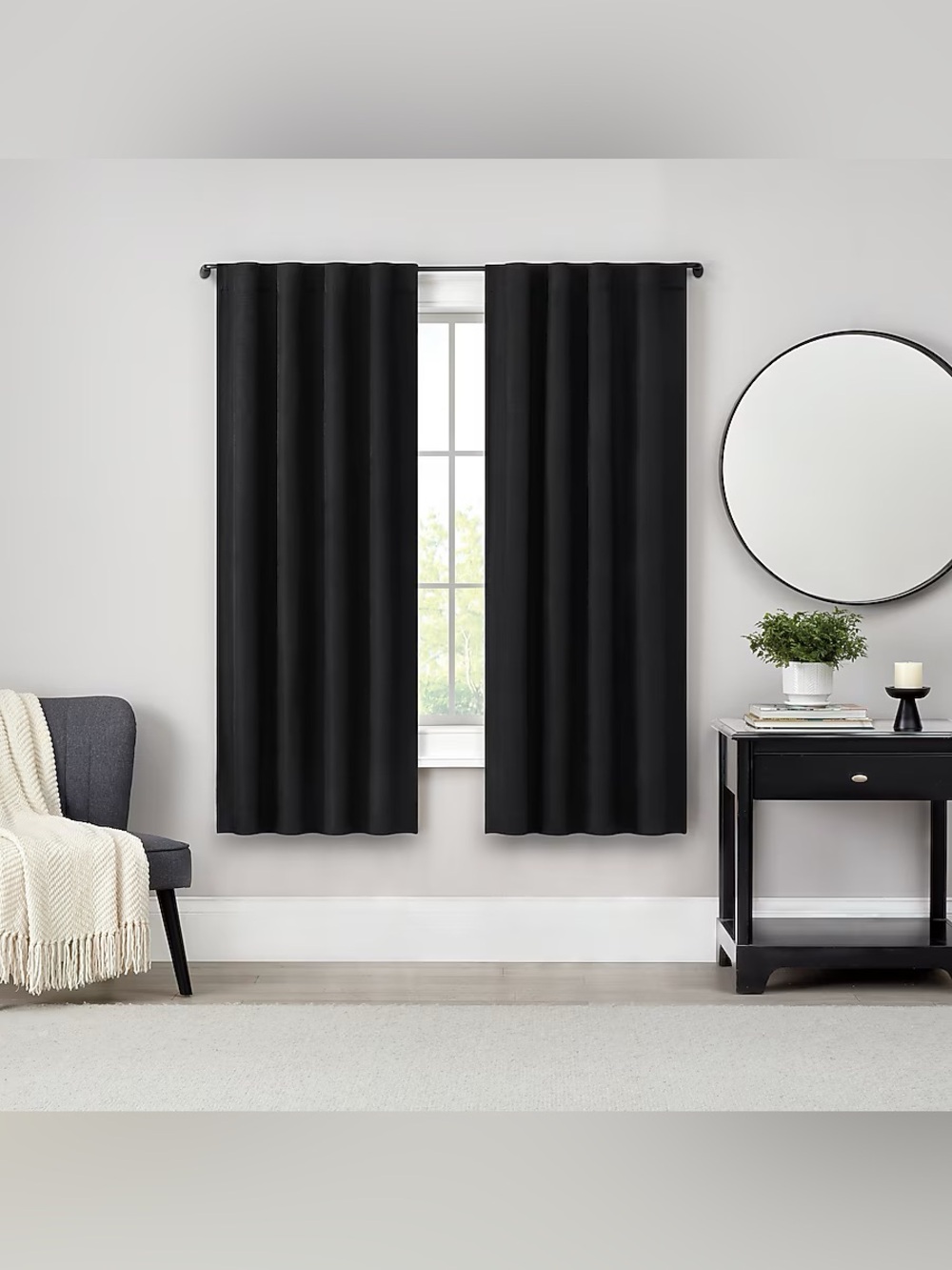 Eclipse black blackout curtain panels (set of 2) 63x42